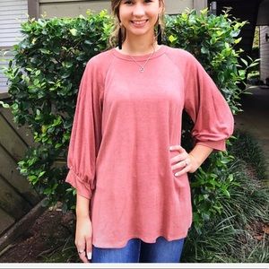 Solid knit 3/4 - long sleeve top SO COMFORTABLE